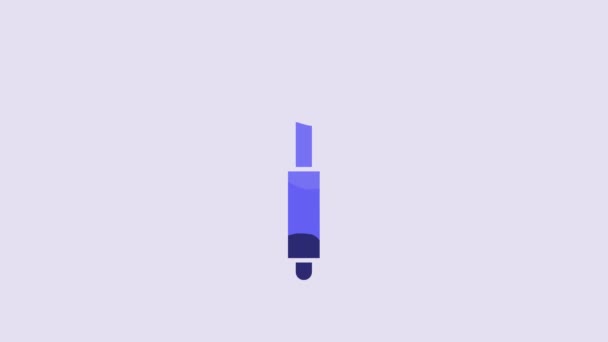 Синій Вогонь Значок Сокири Ізольовані Фіолетовому Фоні Пожежна Сокира Відео — стокове відео