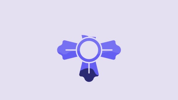 Blue Firefighter Icon Isolated Purple Background Video Motion Graphic Animation — Stock videók