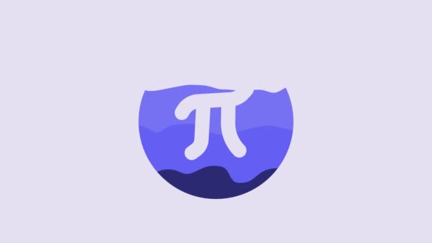 Blue Symbol Icon Isolated Purple Background Video Motion Graphic Animation — Stockvideo