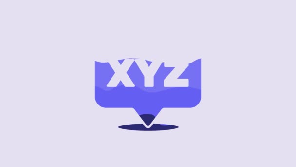 Blue Xyz Coordinaat Systeem Pictogram Geïsoleerd Paarse Achtergrond Xyz Voor — Stockvideo
