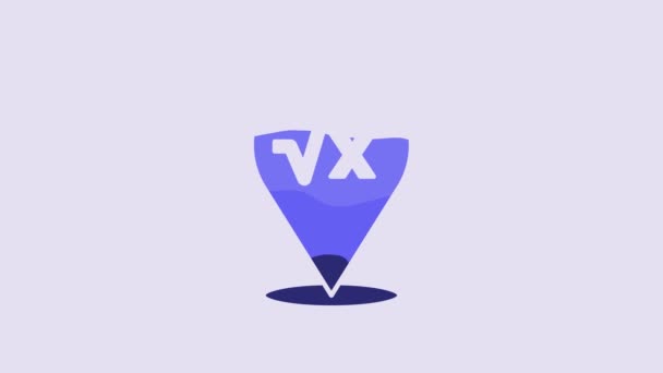 Blue Square Root Glyph Icon Isolated Purple Background Mathematical Expression — ストック動画