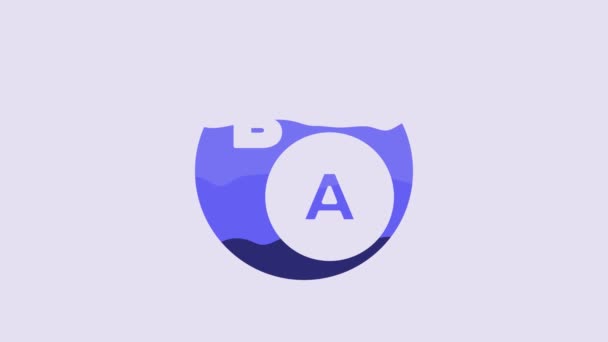 Niebieskie Podzbiory Matematyka Jest Podzbiorem Ikony Izolowane Fioletowym Tle Animacja — Wideo stockowe