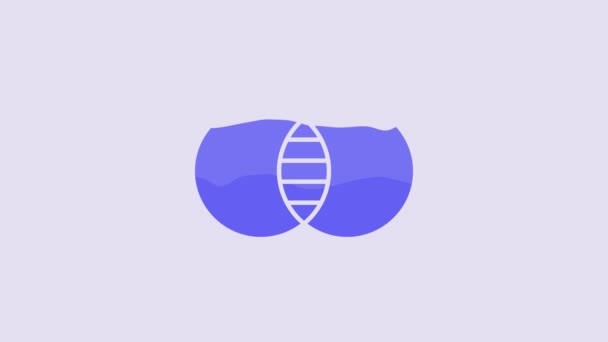 Blue Mathematics Imposta Icona Isolata Sfondo Viola Differenza Simmetrica Animazione — Video Stock