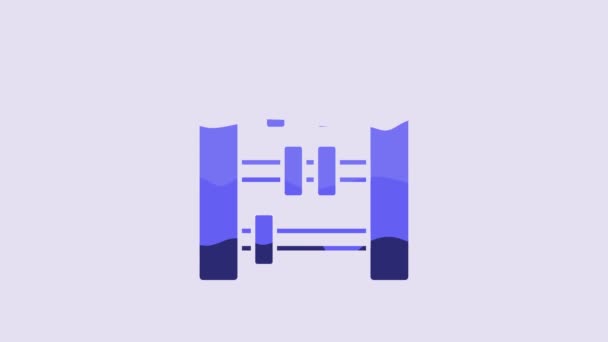 Синий Значок Абакус Выделен Фиолетовом Фоне Традиционная Система Отсчета Знак — стоковое видео