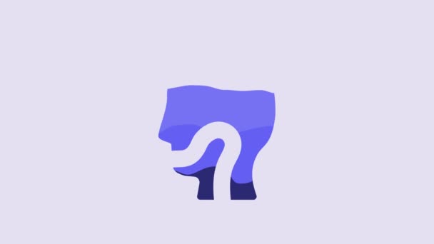 Icono Dolor Garganta Azul Aislado Sobre Fondo Púrpura Dolor Garganta — Vídeo de stock
