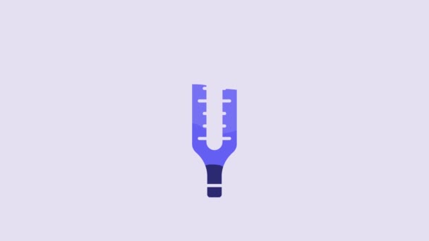 Blue Medical Thermometer Medical Examination Icon Isolated Purple Background Video — Vídeo de stock