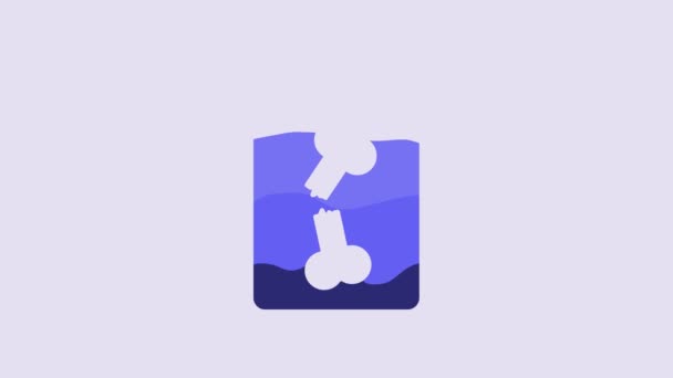 Icono Rayos Azules Aislado Sobre Fondo Púrpura Animación Gráfica Vídeo — Vídeo de stock