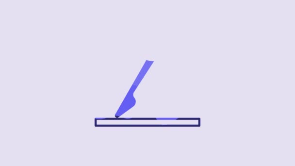 Blue Medical Surgery Scalpel Tool Icon Isolated Purple Background Medical — Vídeos de Stock