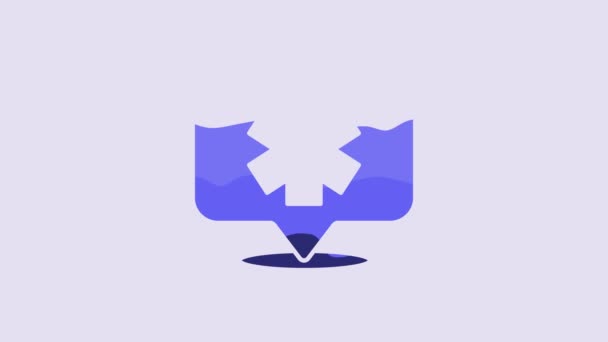 緊急事態の青い医療記号 紫色の背景に隔離された生命の星のアイコン 4Kビデオモーショングラフィックアニメーション — ストック動画