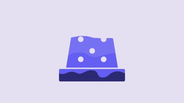 Niebieski Thimble Szycia Ikony Izolowane Fioletowym Tle Animacja Graficzna Ruchu — Wideo stockowe