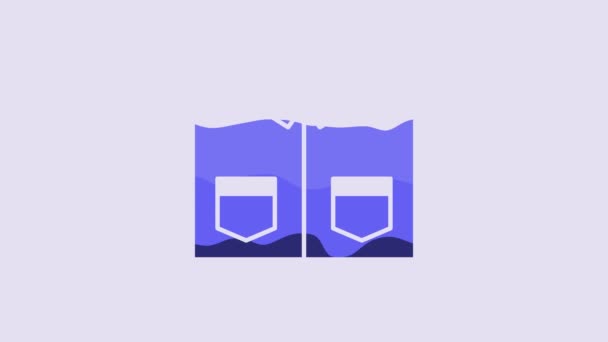 Camisa Azul Icono Aislado Sobre Fondo Púrpura Animación Gráfica Vídeo — Vídeos de Stock