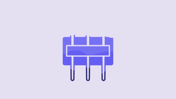 Blue Needle Sewing Icon Isolated Purple Background Tailor Symbol Textile — Video
