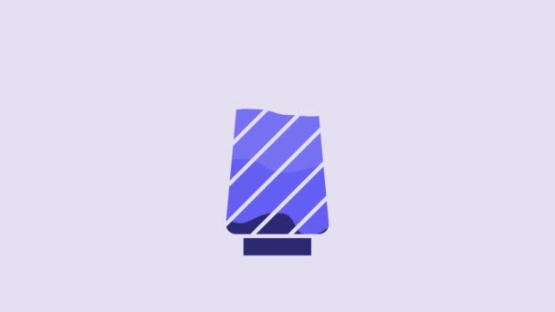 Blue Sewing Thread Spool Icon Isolated Purple Background Yarn Spool — Vídeos de Stock