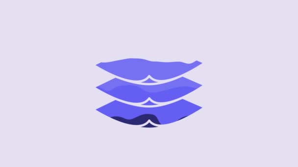Иконка Одежды Blue Layers Выделена Фиолетовом Фоне Элемент Тканей Видеографическая — стоковое видео