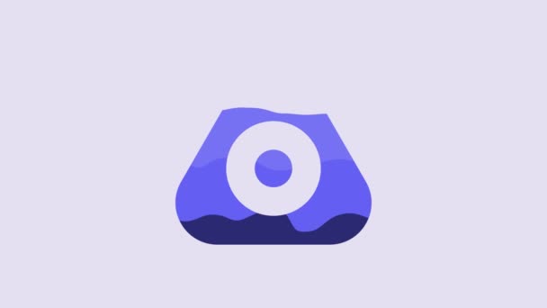 Blue Sewing Chalk Icon Isolated Purple Background Video Motion Graphic — Video Stock