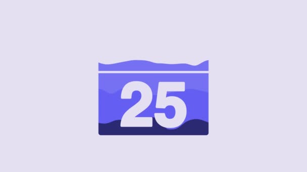Blue Calendar Icon Isolated Purple Background Event Reminder Symbol Video — Vídeos de Stock