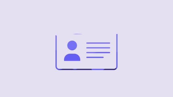 Blue Online Class Icon Isolated Purple Background Online Education Concept — Vídeo de stock