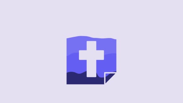 Blue Calendar Death Icon Isolated Purple Background Video Motion Graphic — 图库视频影像