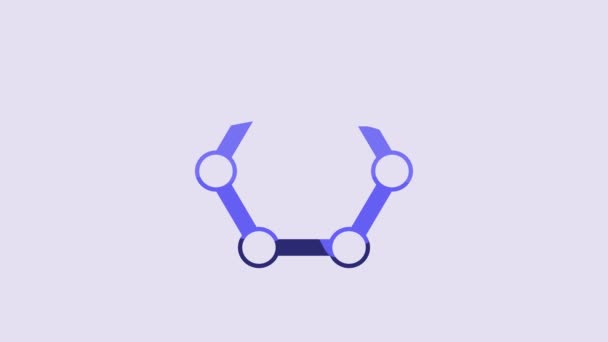 Ícone Molécula Azul Isolado Fundo Roxo Estrutura Moléculas Química Professores — Vídeo de Stock