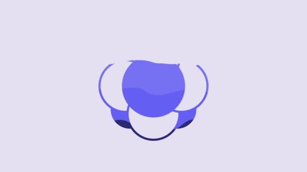 Blue Molecule Icon Isolated Purple Background Structure Molecules Chemistry Science — Vídeos de Stock