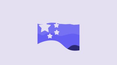 Blue China flag icon isolated on purple background. 4K Video motion graphic animation.