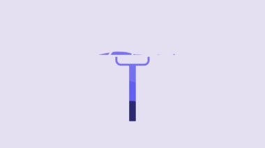 Blue Traditional Japanese umbrella from the sun icon isolated on purple background. 4K Video motion graphic animation.