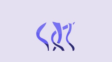 Blue Seaweed icon isolated on purple background. Underwater seaweed spirulina, aquatic marine algae plant. Vegan and vegetarian food. 4K Video motion graphic animation.