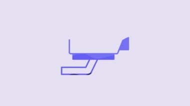 Blue Security camera icon isolated on purple background. 4K Video motion graphic animation.