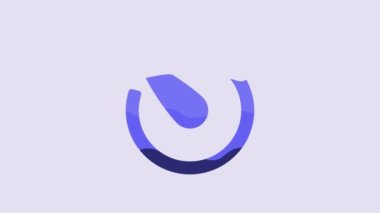 Blue Camera timer icon isolated on purple background. Photo exposure. Stopwatch timer seconds. 4K Video motion graphic animation.