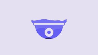 Blue Motion sensor icon isolated on purple background. 4K Video motion graphic animation.