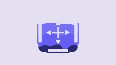 Blue Area measurement icon isolated on purple background. 4K Video motion graphic animation.