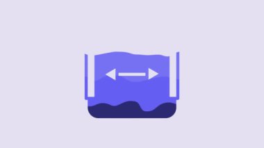 Blue Area measurement icon isolated on purple background. 4K Video motion graphic animation.