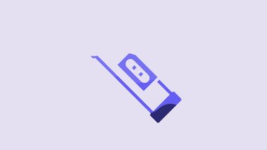 Blue Construction bubble level icon isolated on purple background. Waterpas, measuring instrument, measuring equipment. 4K Video motion graphic animation.