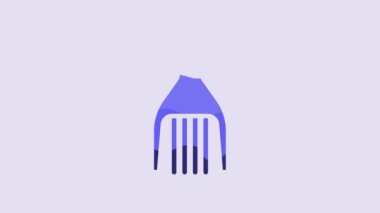 Blue Barrette icon isolated on purple background. 4K Video motion graphic animation.