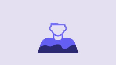 Blue Graduate and graduation cap icon isolated on purple background. 4K Video motion graphic animation.