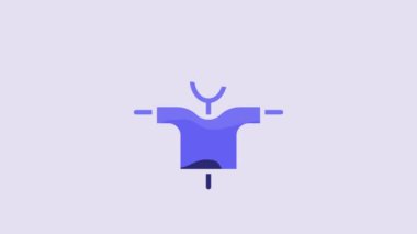 Blue Scarecrow icon isolated on purple background. 4K Video motion graphic animation.