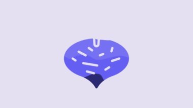 Blue Fresh beet with leaf icon isolated on purple background. Natural Root. Vegetable Ingredient for food. 4K Video motion graphic animation.