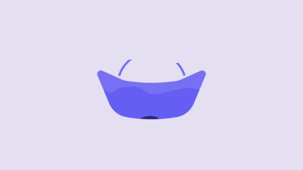 Niebieska Ikona Sushi Odizolowana Fioletowym Tle Tradycyjne Japońskie Jedzenie Animacja — Wideo stockowe