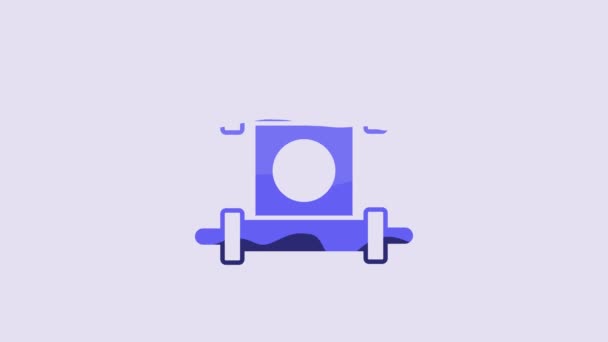 Blue Decree Paper Parchment Scroll Icon Icon Isolated Purple Background — 图库视频影像