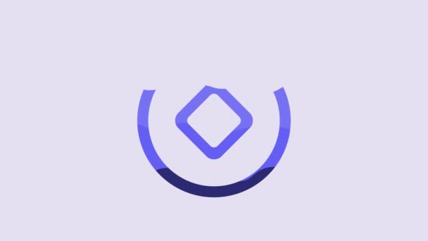 Blue Chinese Yuan Currency Symbol Icon Isolated Purple Background Coin — Stock videók