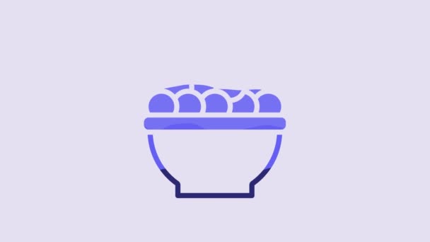 Blue Caviar Icon Isolated Purple Background Video Motion Graphic Animation — Vídeo de Stock