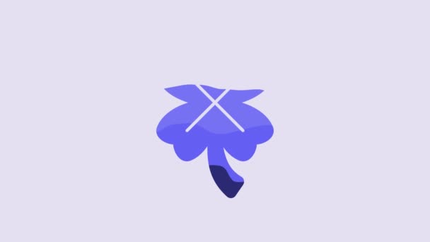Blue Casino Slot Machine Clover Symbol Icon Isolated Purple Background — Vídeo de stock