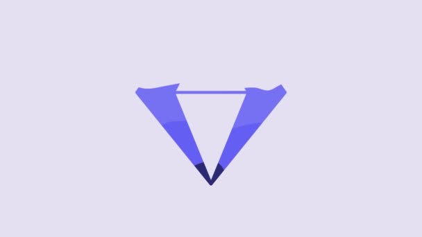 Blue Diamond Icon Isolated Purple Background Jewelry Symbol Gem Stone — Stock video