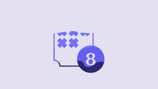 Blue Bingo Lottery Ball Bingo Card Lucky Numbers Icon Isolated — ストック動画