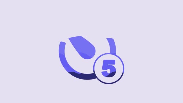 Blue Camera Timer Icon Isolated Purple Background Photo Exposure Stopwatch — Vídeo de Stock