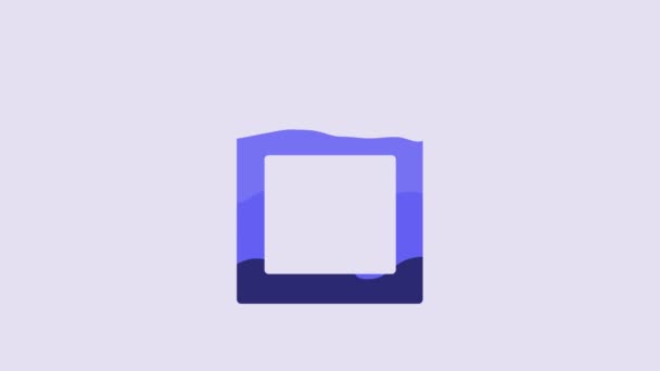 Синий Значок Карты Выделен Фиолетовом Фоне Карта Памяти Значок Адаптера — стоковое видео