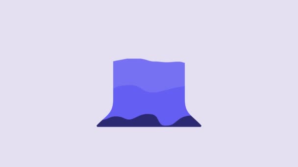 Azul Icono Estudio Fotográfico Vacío Aislado Sobre Fondo Púrpura Fondo — Vídeos de Stock