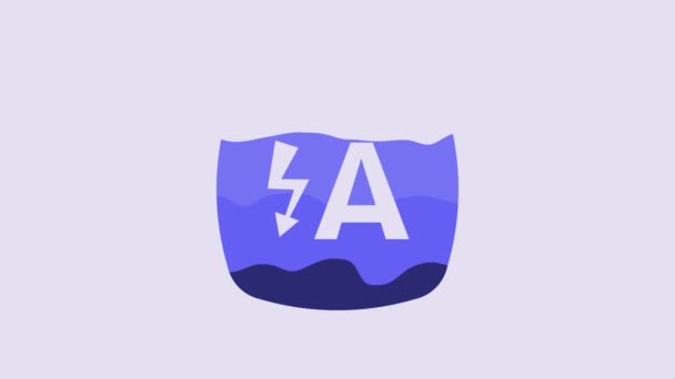 Blue Auto Icona Flash Isolato Sfondo Viola Flash Automatico Animazione — Video Stock