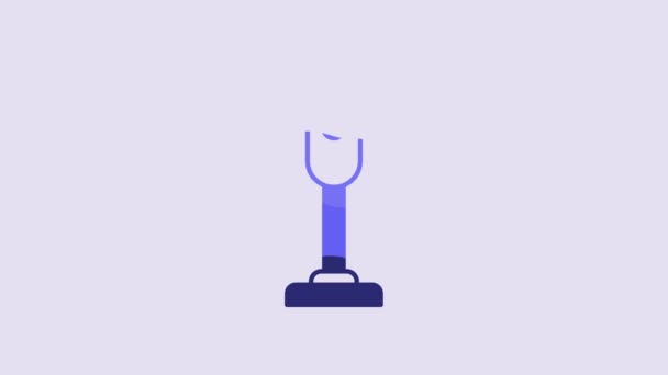 Blue Vacuum Cleaner Icon Isolated Purple Background Video Motion Graphic — Vídeos de Stock