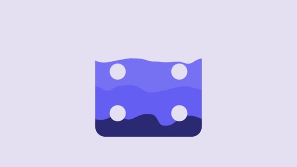 Blue Smart Bathroom Scales Icon Isolated Purple Background Weight Measure — Vídeo de Stock